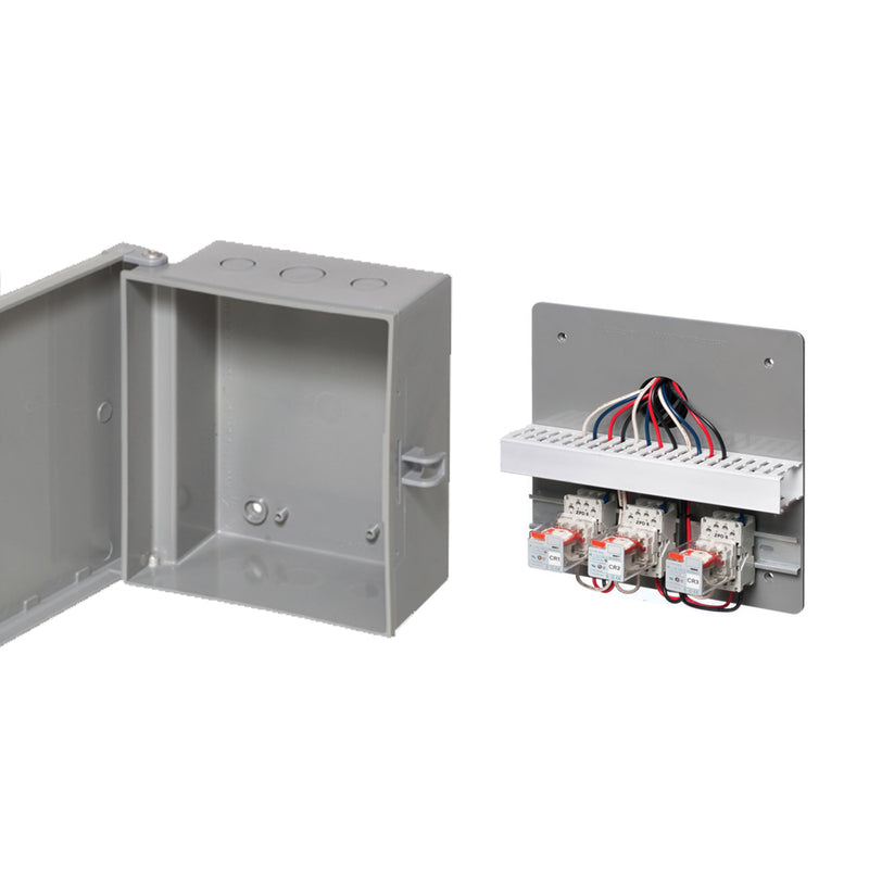 Enclosure Box 7" 8" x 3.5", Indoor/Outdoor Non-Metallic, NEMA 3R Rated with Backplate - Grey