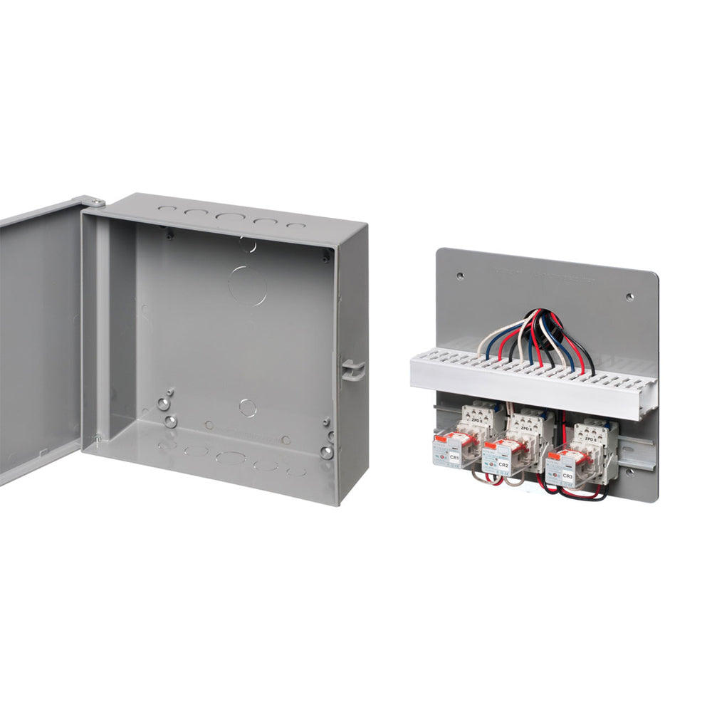 Enclosure Box 11" x 11" x 3.5", Indoor/Outdoor Non-Metallic, NEMA 3R Rated with Backplate - Grey