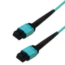 12-Fiber Multimode OM3 MPO Female no guide pins to MPO Female no guide pins - OFNP Plenum