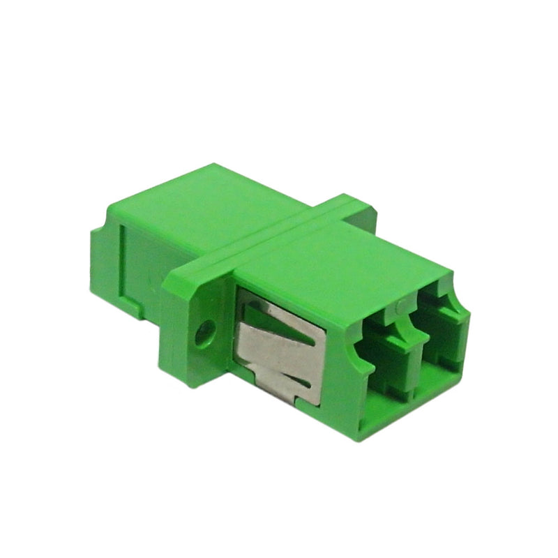 LC/LC APC Fiber Coupler F/F Singlemode Duplex Ceramic Panel Mount, Gre