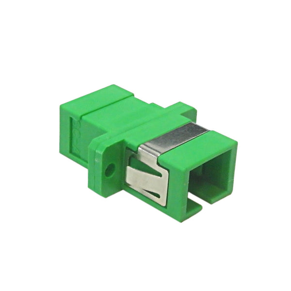 SC/SC APC Fiber Coupler F/F Singlemode Simplex Ceramic Panelmount, Green