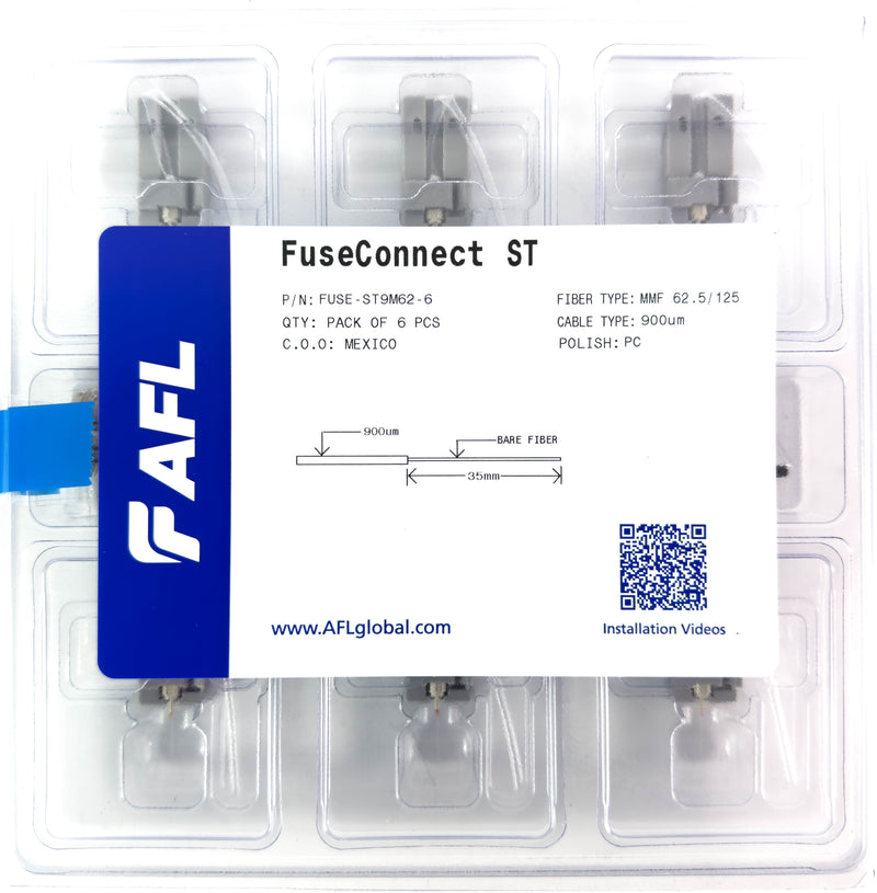 AFL FUSEConnect ST/PC MM 62.5u Connector - 900um Beige (6 pack)