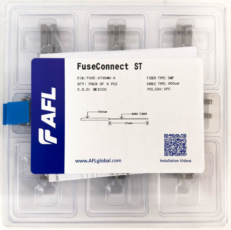 AFL FUSEConnect ST/UPC SM Connector - 900um Blue (6 pack)