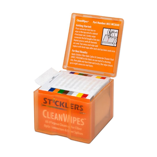 Sticklers® Cleanwipes 640 Wipes per Box - Cleans up to 2560 End Faces