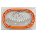 3m LC/PC 12-Fiber OM1 Multimode Simplex 62.5 micron - 900um Jacketed Pigtail - 19inch Fan-Out - OFNR