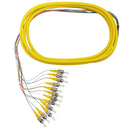 3m ST/UPC 12-Fiber OS2 Singlemode Simplex 9 micron - 900um Jacketed Pigtail - 19inch Fan-Out - OFNR