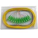 3m SC/APC 12-Fiber OS2 Singlemode Simplex 9 micron - 900um Jacketed Pigtail - 19inch Fan-Out - OFNR