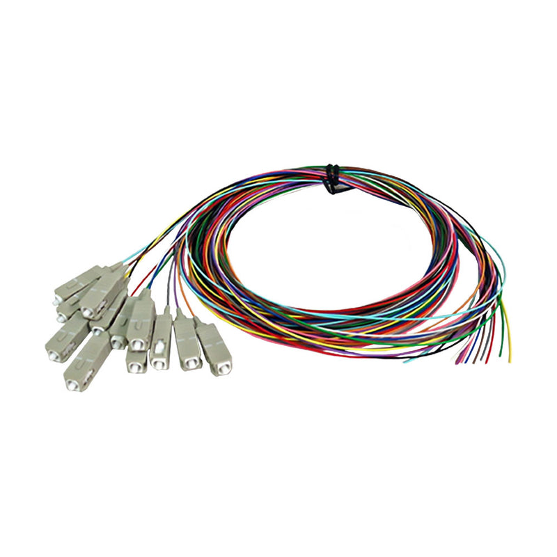 SC/APC 12 Fibers Single Mode Unjacketed Color-Coded Fiber Optic Pigtai SC/APC 12 Fibers Single Mode Unjacketed Color-Coded Fiber Optic Pigtai