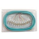 3m LC/PC 12-Fiber OM4 Multimode Simplex 50 micron - 900um Jacketed Pigtail - 19inch Fan-Out - OFNR