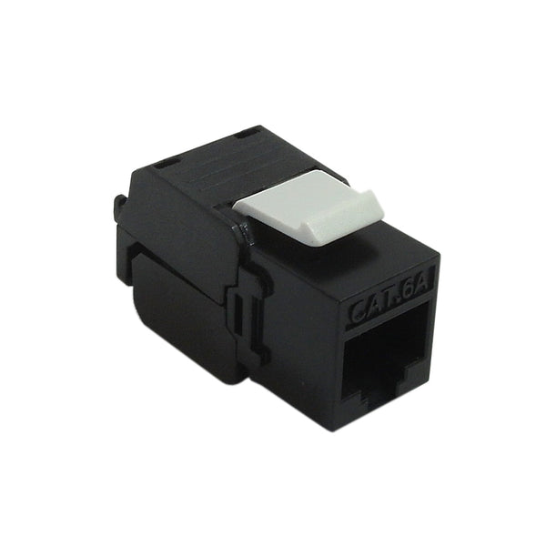 RJ45 CAT6A Slim Profile 180 Degree Jack, 110 Punch-Down Style or Tool-Less