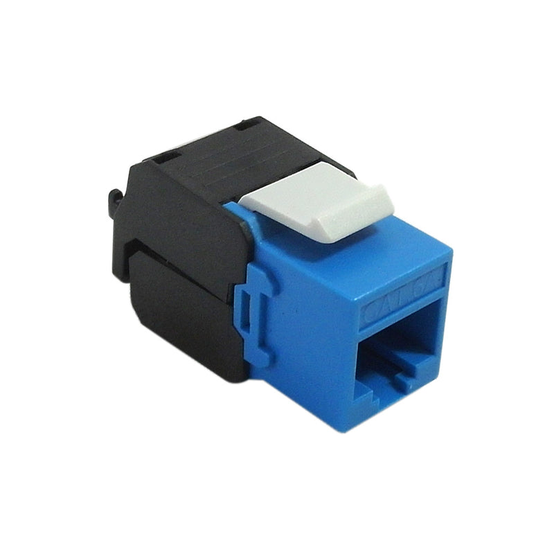 RJ45 CAT6A Slim Profile 180 Degree Jack, 110 Punch-Down Style or Tool-Less