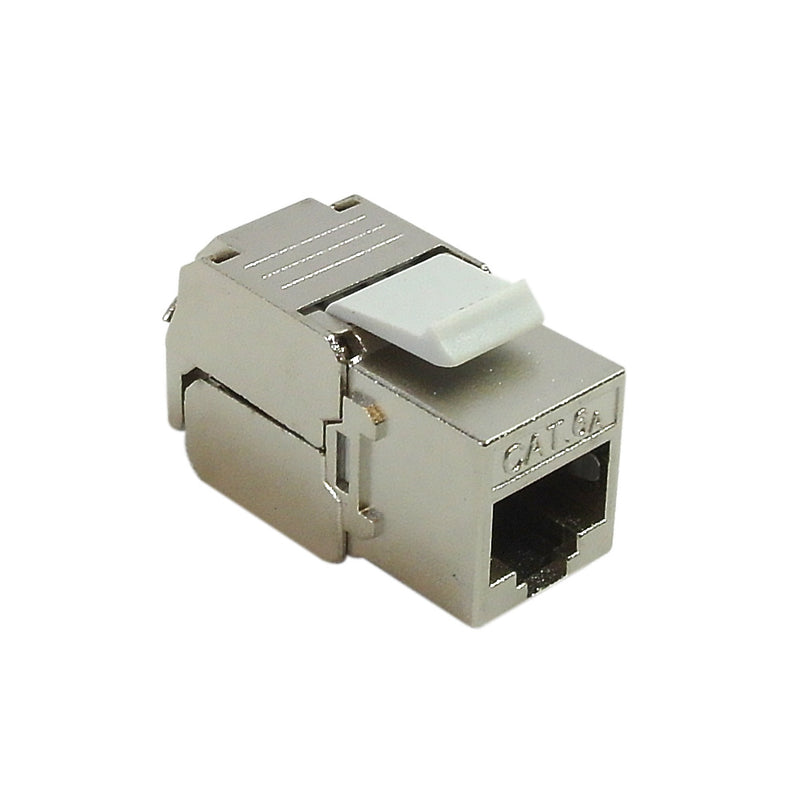 RJ45 Cat6a Slim Profile Jack, 110 Punch/Tool-Less, Shielded - Stainles