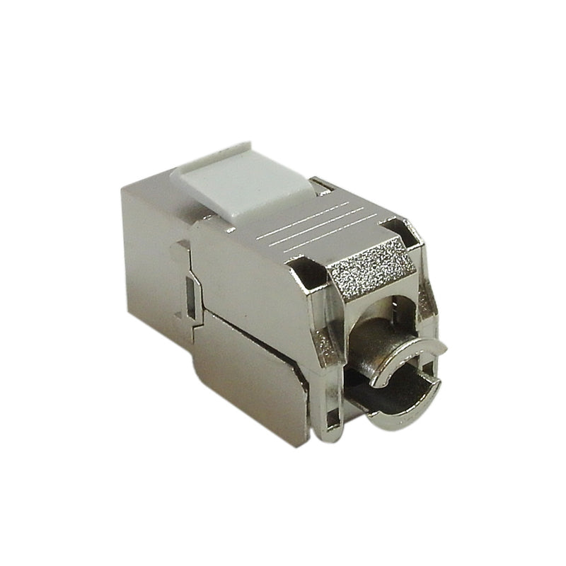 RJ45 Cat6a Slim Profile Jack, 110 Punch/Tool-Less, Shielded - Stainless Steel