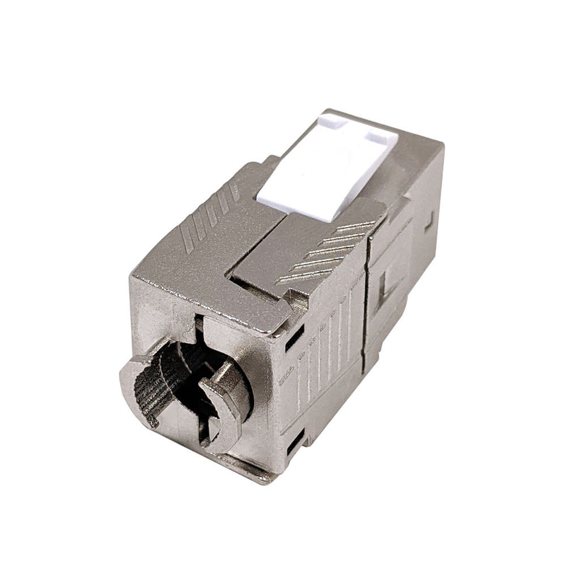 RJ45 Cat8 Slim Profile Jack, 110 Punch/Tool-Less, Shielded - Stainless Steel