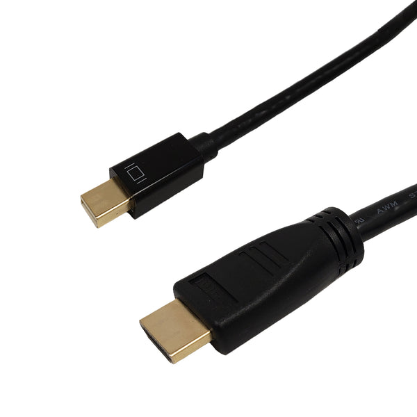 Mini DisplayPort to HDMI Male Cable with Audio 4Kx2K 60Hz - 28AWG CL3/FT4