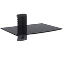 Media Player - A/V Component Wall Mount Single Shelf, Glass - Black