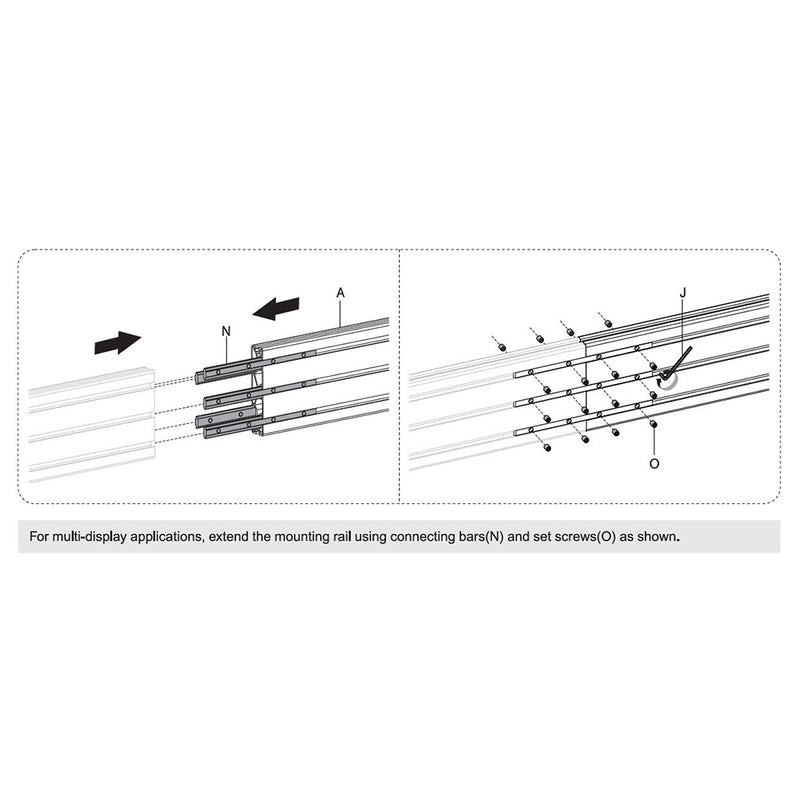Menu Wall TV Ceiling Mount Bracket, Expandable, Fits Sizes 45-55 inches, Maximum VESA 600x400