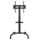 TV Cart with Shelf - Tilt, Adjustable Height - Fits Sizes 32-55 inches, Maximum VESA 400x400