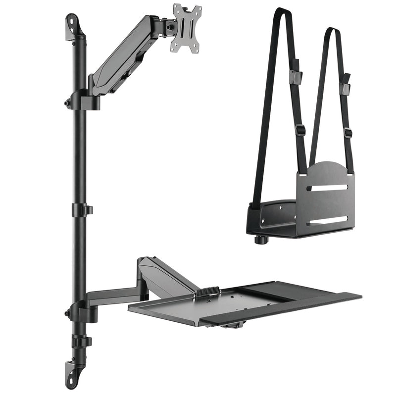 Sit-Stand Wall Mount Workstation Black