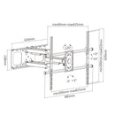 Full Motion Mount TV Wall Mount Bracket for Flat and Curved LCD/LEDs - Fits Sizes 50 to 90 inches - Maximum VESA 800x600
