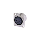 Neutrik DMX 4-pin Female to Solder D-Cut Receptacle
