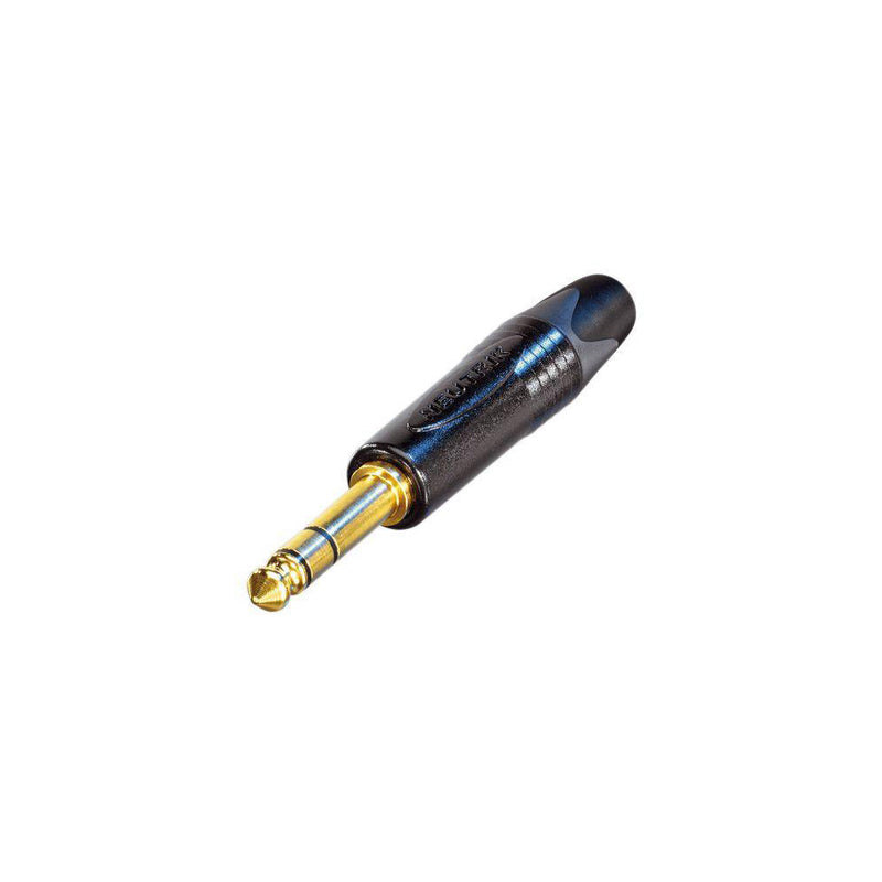 Neutrik 1/4 inch TRS Male Slim Plug - Black with Gold Pins