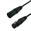 XLR 3-pin Male to XLR 3-pin Female Balanced Cable - Black