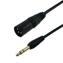 XLR 3-pin Male to 1/4 Inch TRS Male Balanced Cable