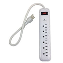 6 Outlet Surge Protector - 400J, 1.5ft Cord - White
