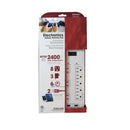 8 Outlet Surge Protector - 2400J, 6ft Cord, Down Angle Plug, 2 USB Charging Ports - White