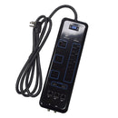 8 Outlet Surge Protector - 3600J, 6ft cord, Down Angle Plug, 2 USB Charging Ports, CATV/Phone/DSL Protection - Black