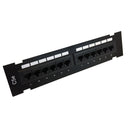 12-Port CAT5e Patch Panel, Self Mount Patch Panel - 110 Punch-Down
