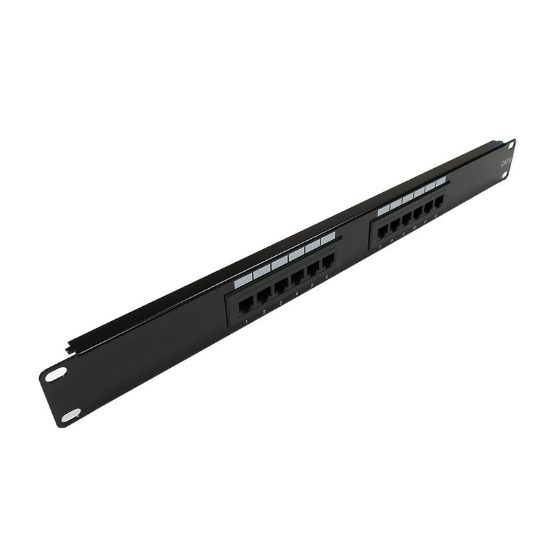 12-Port CAT6 Patch Panel, 19" Rackmount 1U - 110 Punch-Down