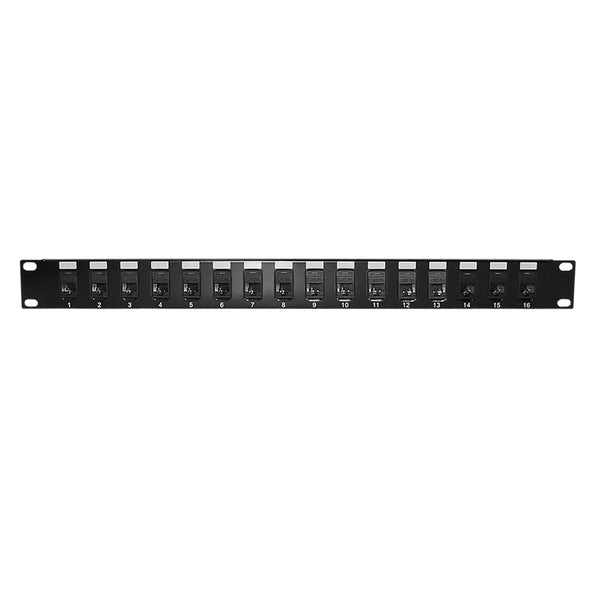 16-Port CAT6A Patch Panel, 19" Rackmount 1U - 110 Punch-Down