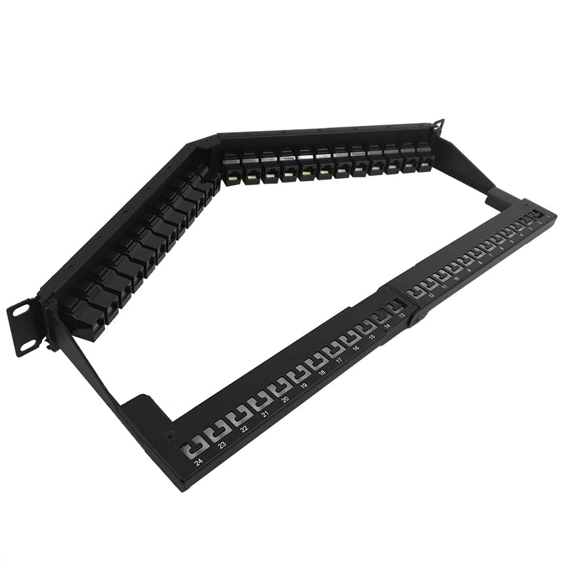 24-Port Angled CAT6 Patch Panel, 19