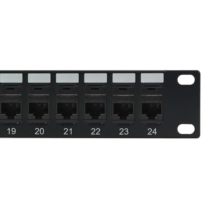 24-Port CAT6 Patch Panel, 19" Rackmount 1U - Pass-Through