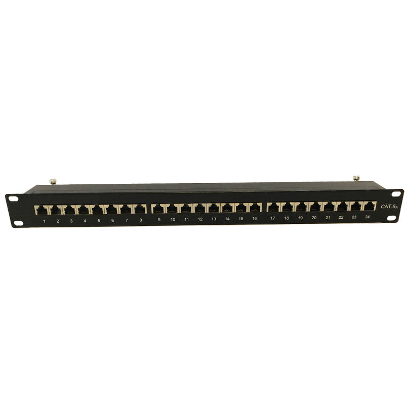 24-Port CAT6A Shielded Patch Panel, 19" Rackmount