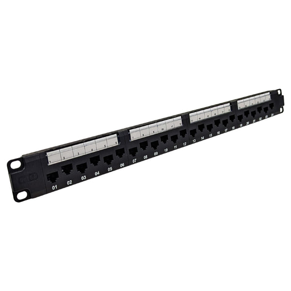 24-Port CAT6A Patch Panel, 19" Rackmount 1U - 110 Punch-Down