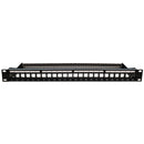 24-port Keystone Patch Panel - 19 inch Rackmount 1U - High Density with Cable Manager - Shielded - Unloaded