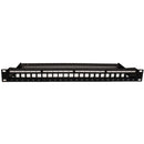 24-port Keystone Patch Panel - 19 inch Rackmount 1U - High Density with Cable Manager - Unshielded - Unloaded