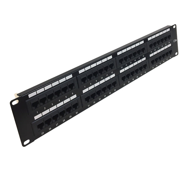 48-Port CAT5e Patch Panel, 19" Rackmount 2U - 110 Punch-Down