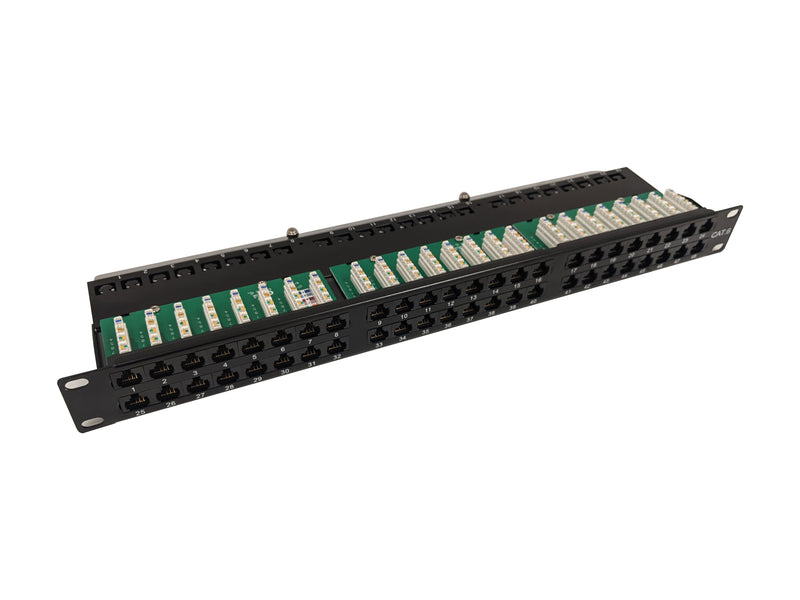 48-Port CAT6 Patch Panel, 19" Rackmount 1U - 110 Punch-Down