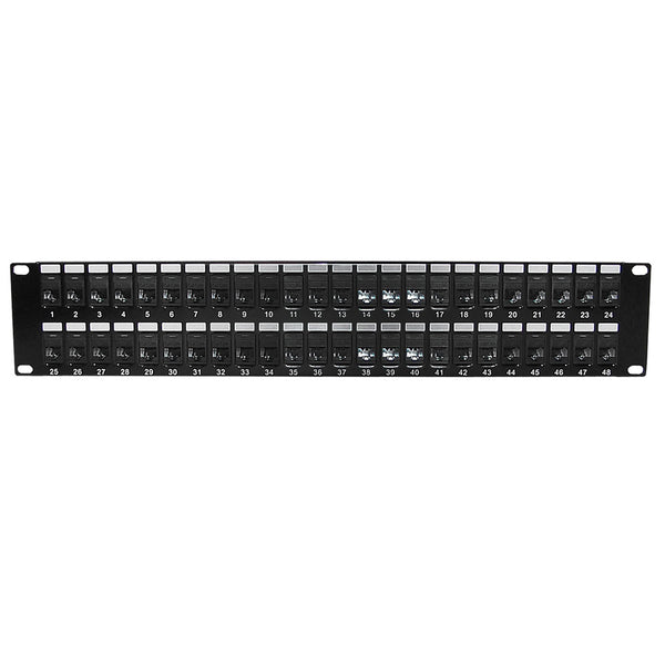 48-Port CAT6A Patch Panel, 19" Rackmount 2U - 110 Punch-Down