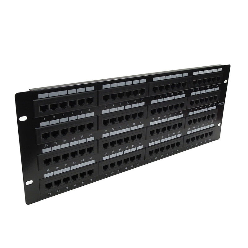 96-Port CAT6 Patch Panel, 19" Rackmount 4U - 110 Punch-Down