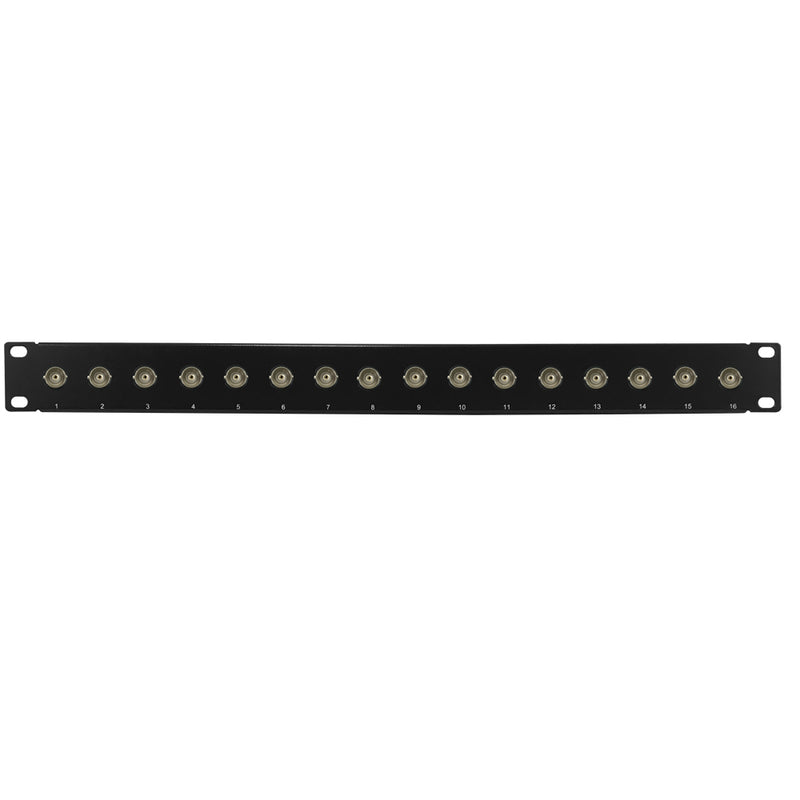 Bnc Rack 16-Port 75 Ohm BNC patch panel, 19 inch rackmount 1U