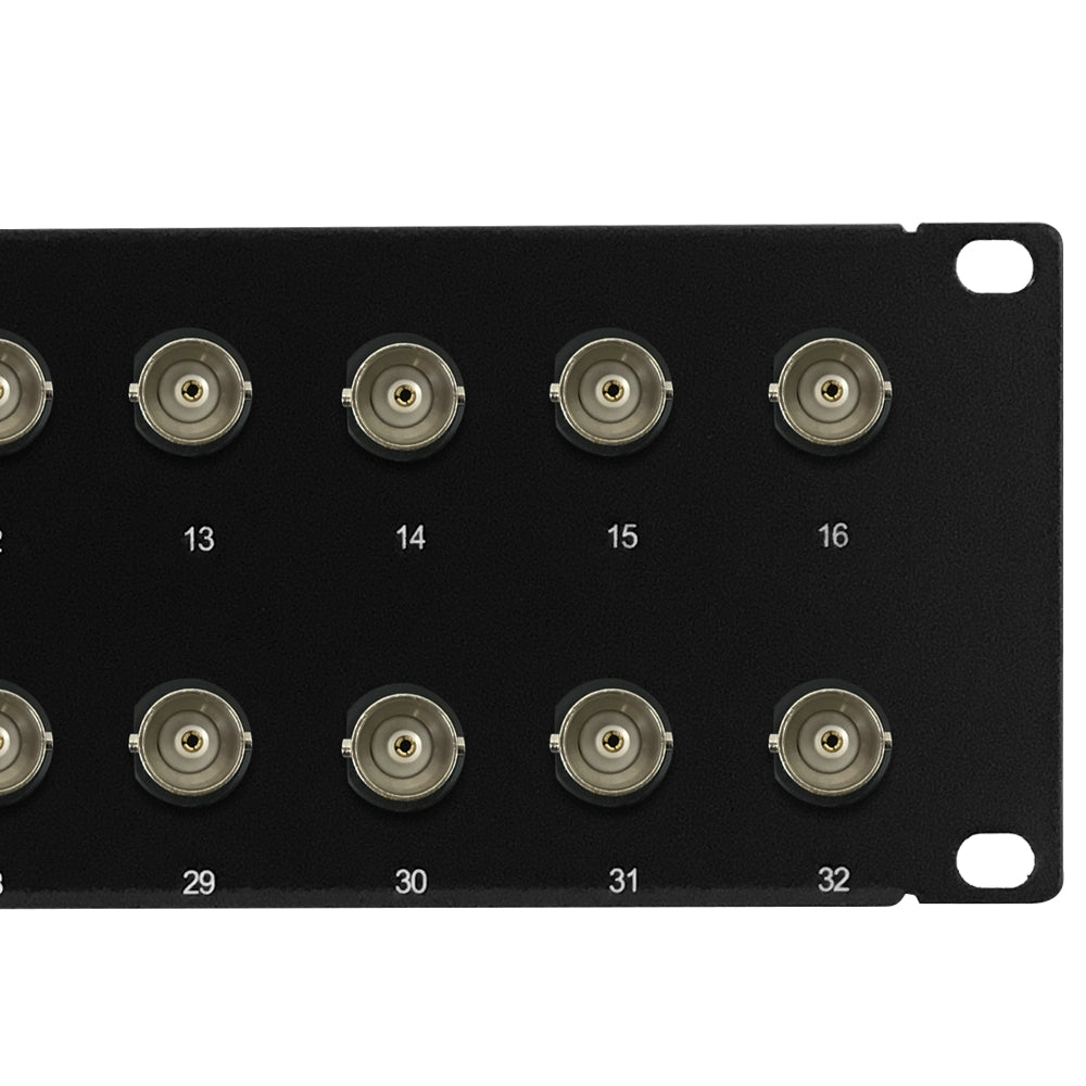 Bnc Rack 32-Port 75 Ohm BNC Patch Panel, 19 Inch Rackmount 2U
