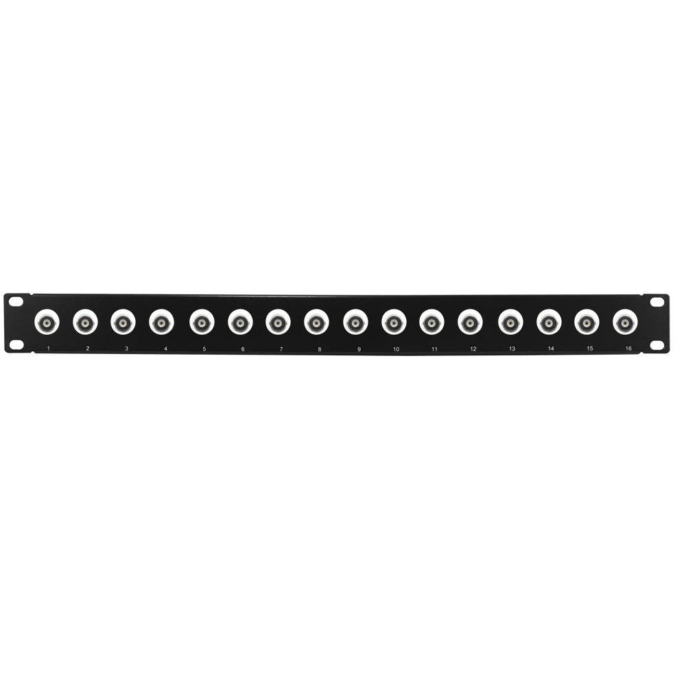 Bnc Rack 16-Port 50 Ohm BNC Patch Panel, 19 inch Rackmount 1U