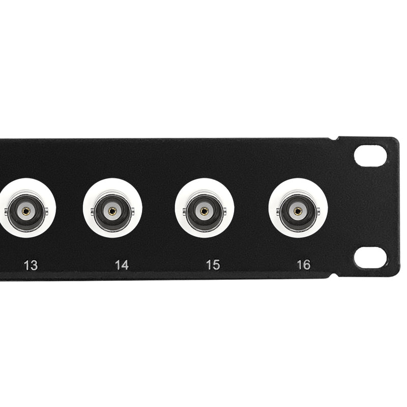 Bnc Rack 16-Port 50 Ohm BNC Patch Panel, 19 inch Rackmount 1U