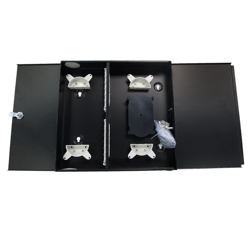 Indoor Wall Mounted Fiber Optic Distribution Box 24 Couplers Maximum - Black