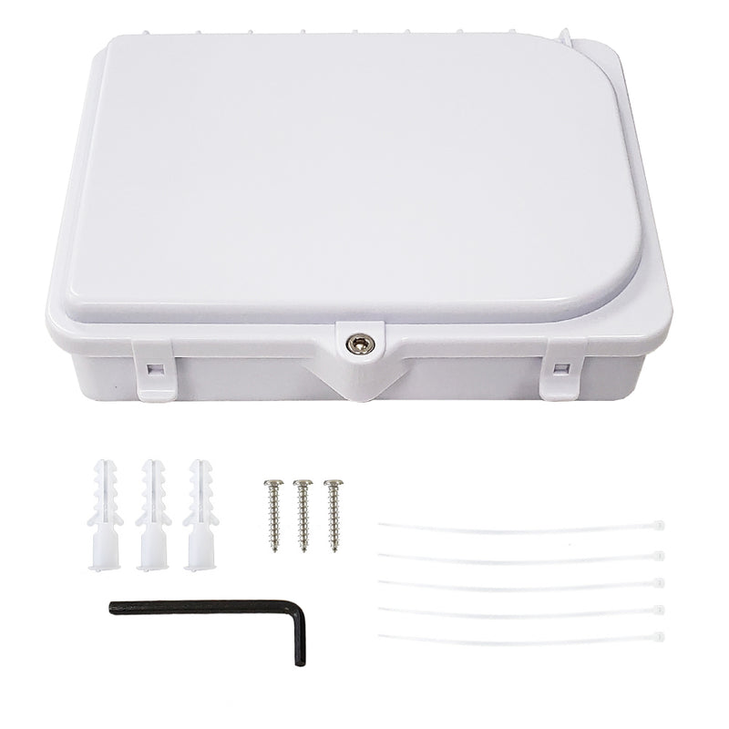 Outdoor 1-port Plastic Fiber Terminal Box with SC/APC Simplex Coupler - IP65 - White